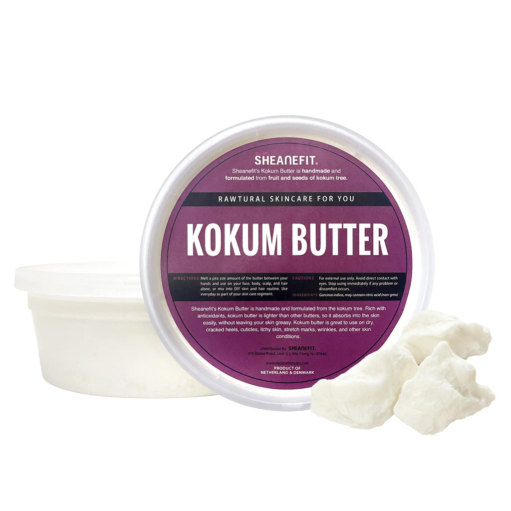 Sheanefit Raw Natural Kokum Butter, Natural Body Butter, Quick Absorbing Daily Moisturizer For Face & Body 8oz (Pack of 1) Pack of 1 - BeesActive Australia