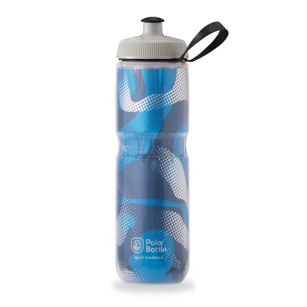 Polar Bottle Sport Insulated Water Bottle - BPA-Free, Sport & Bike Squeeze Bottle with Handle (Contender - Blue & Silver, 24 oz) 24oz Blue Contender - BeesActive Australia