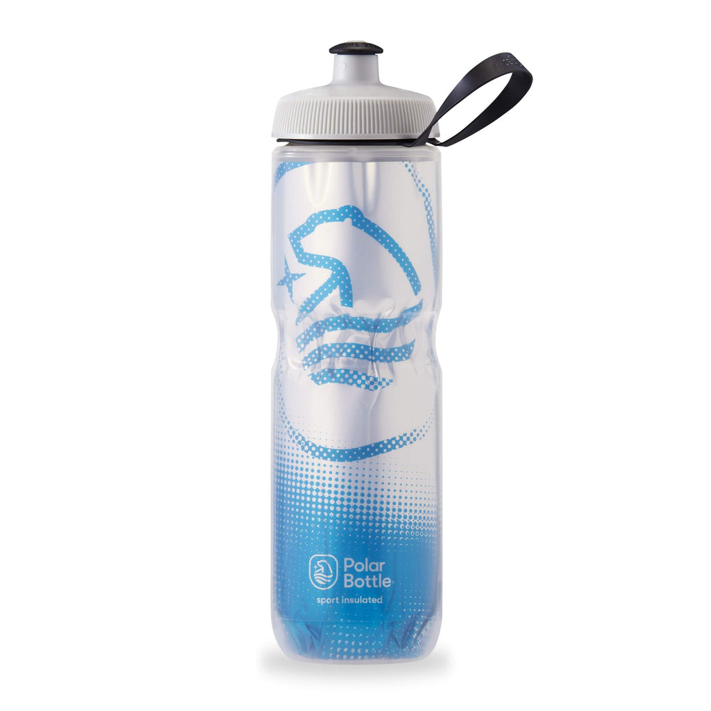 Polar Bottle Sport Insulated Water Bottle - BPA-Free, Sport & Bike Squeeze Bottle with Handle 24 oz Big Bear - White & Cobalt - BeesActive Australia