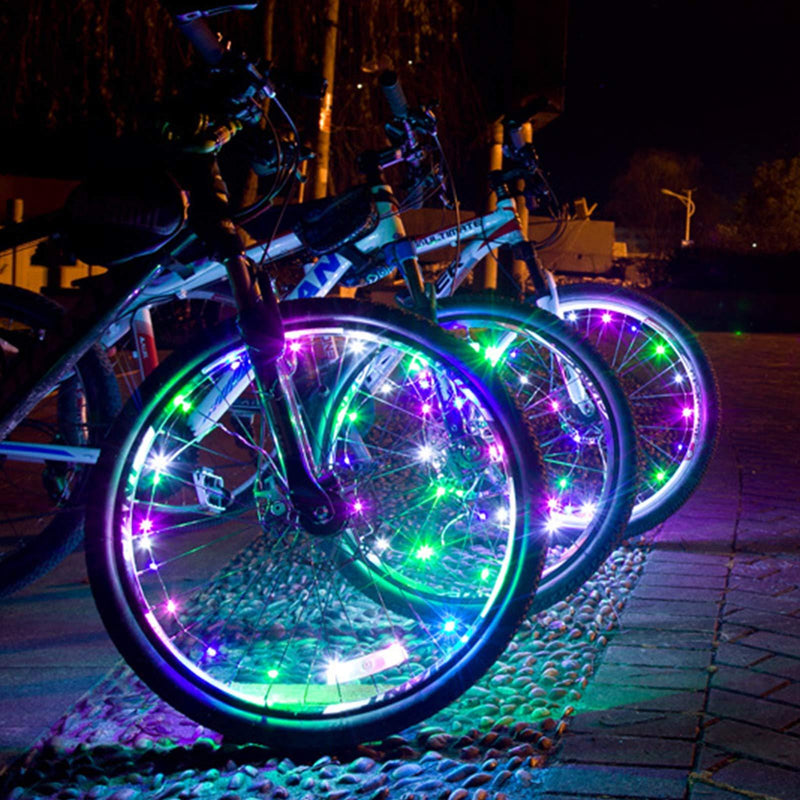 N+A 2 PCS Led Bike Wheel Lights with Batteries,Ultra Bright Bike Lights for Wheels Waterproof Bicycle Spoke Lights Cycling Decoration,Safety Warning Tire Strip Light for Kids Adults Night Riding - BeesActive Australia