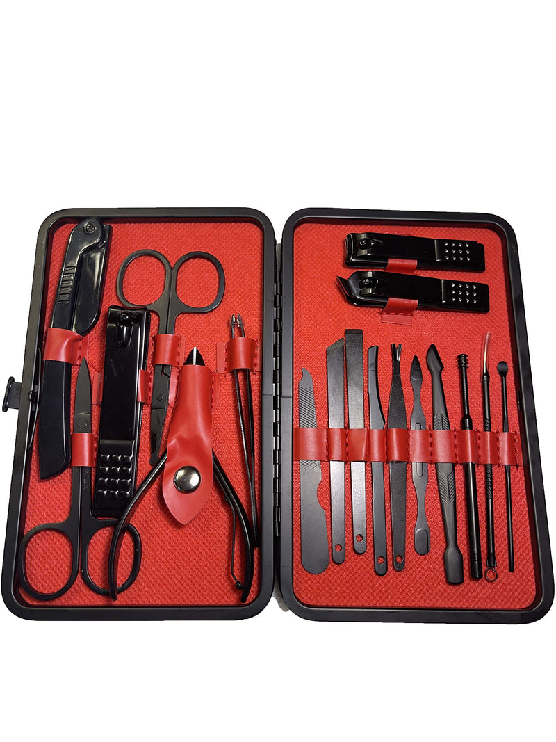 JOM Manicure Set Grooming Kit, Pedicure Kit Nail Clipper Set-Professional Grooming Kit Stainless Steel Nail Cutter File Scissors and Fingernails clipper with Nail Care Tools plus leather Travel Case - BeesActive Australia