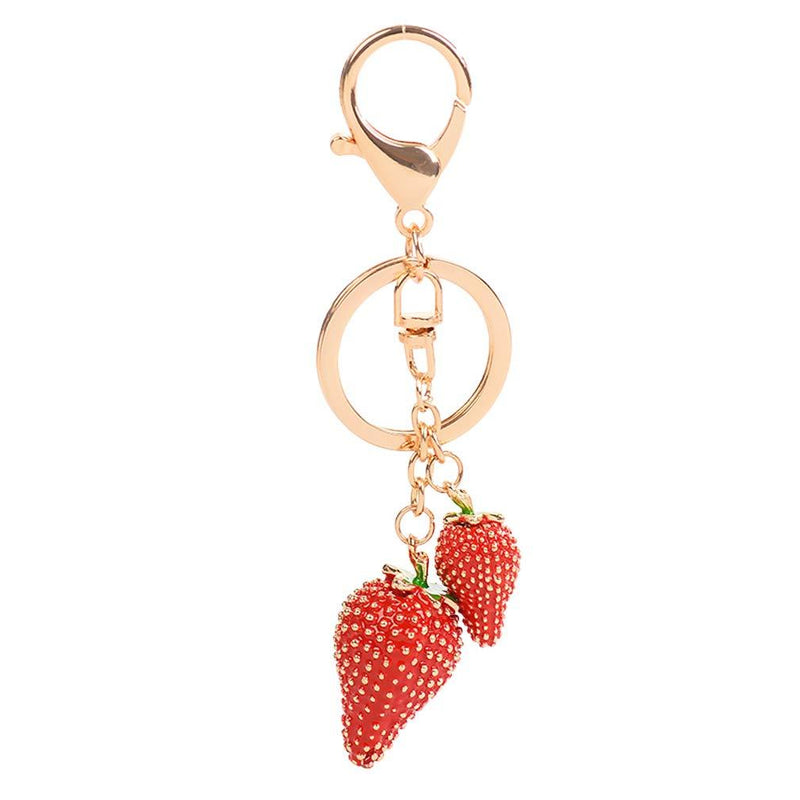 Grtdrm Lovely Fruits Shape Crystal Rhinestone Sparkling Keychain Bag Pendant Handbag Charm for Women Girls - BeesActive Australia