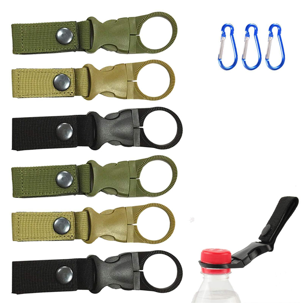 Ubrand Taohuakai 6PCS Bottle Hanging Buckle Clip Outdoor Portable Water Bottle Ring Mineral Water Bottle Ring Holder Keychain Belt Nylon Webbing Strap for Outdoor Camping Hiking Mountaineering - BeesActive Australia