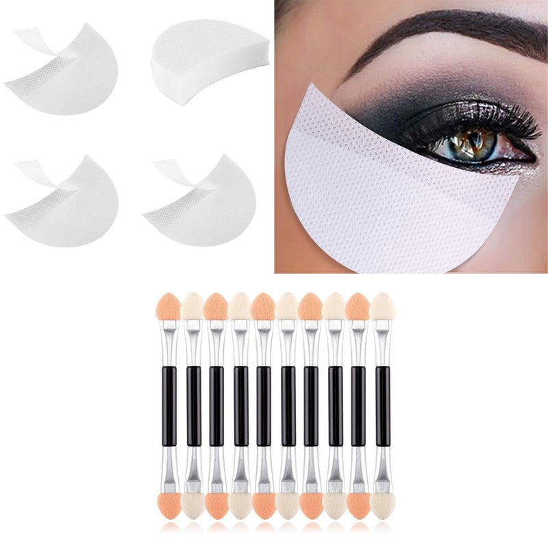FANICEA Eyeshadow Pads Stencils 100 Pcs Professional Eyeshadow Shield Lint Free Under Eye Pads Eyeshadow Patches with 10 Pcs Eyeshadow Applicators for Eyelash Extensions and Lip Makeup supplies - BeesActive Australia