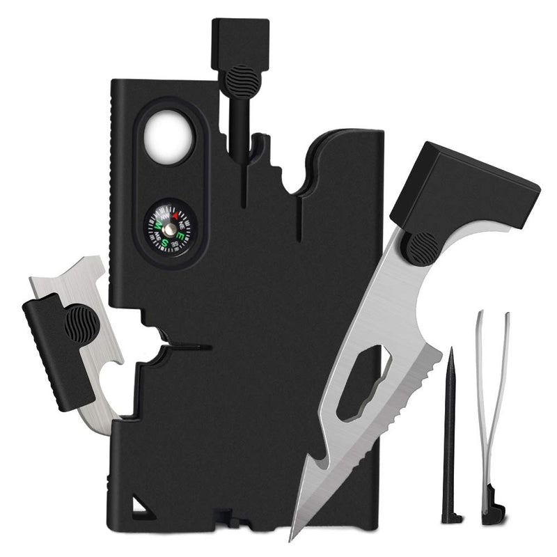 Upgraded Credit Card Tool Multitool - Fathers Gifts for Dad Him 18 in 1 Multi-Tool Gadgets - Christmas Gifts for Men Dad Father Women Stocking Stuffers Wallet Tools With Blade Compass Screwdrivers - BeesActive Australia