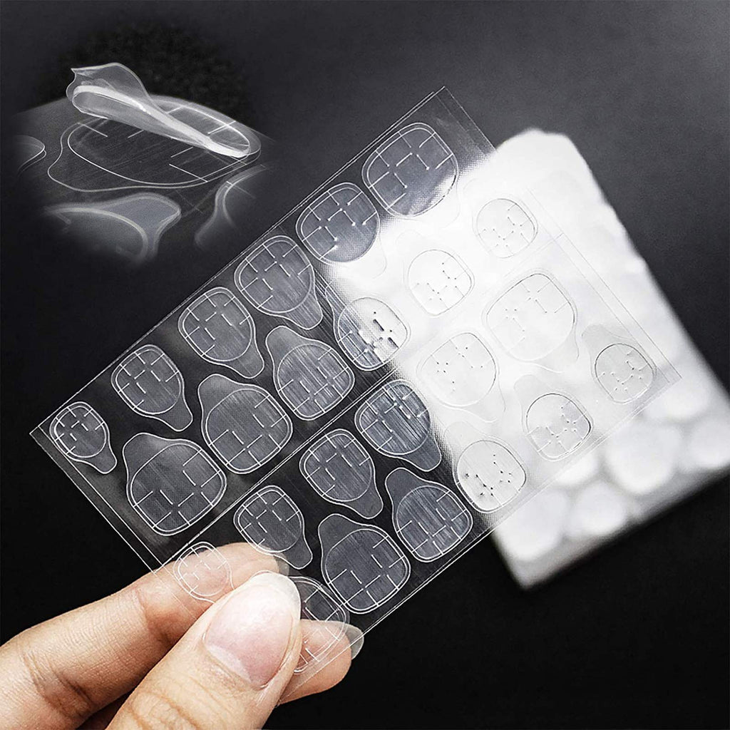 Wonfirst 480pcs Double-Side Transparent Flexible Nail Glue Stickers Jelly Gel Adhesive Tabs for Acrylic False Nails Tips Manicure Tape (20 Sheets) - BeesActive Australia