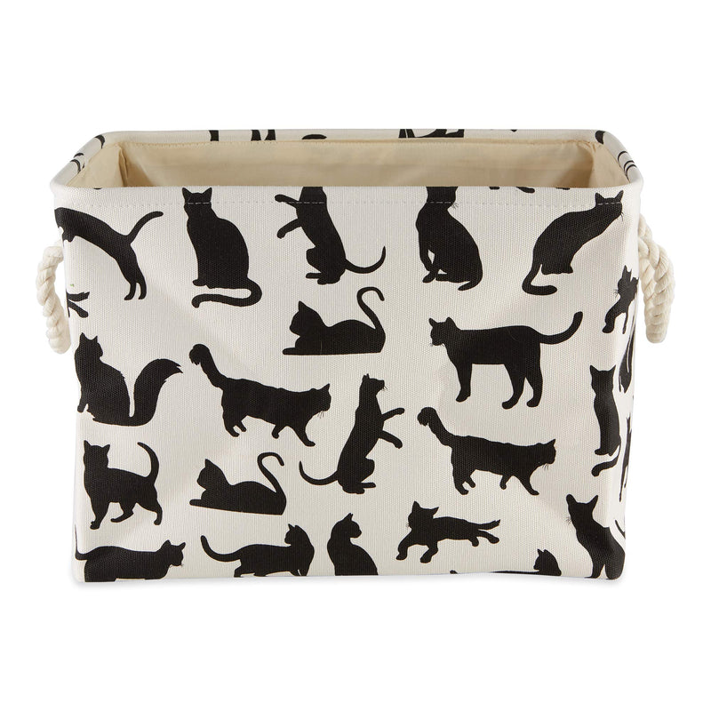 Bone Dry Pet Storage Collection Collapsible Bin with Soft Rope Handless, Small Rectangle, 14x8x9, Cats Meow Print Small Rectangle, 14x8x9" - BeesActive Australia