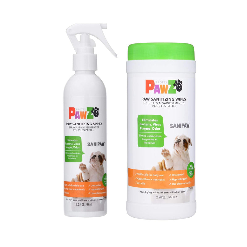 Protex PawZ SaniPaw Dog Paw Sanitizer Spray & SaniPaw Dog Paw Wipes Bundle - BeesActive Australia