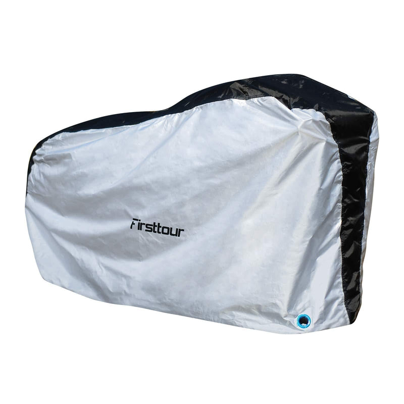 Firsttour 210D Oxford Fabric Bike Cover Waterproof for 1 or 2 Bikes, Dust-Proof, Anti-UV, Ripstop Material, Heavy Duty Bicycle Cover Waterproof, Silver - BeesActive Australia