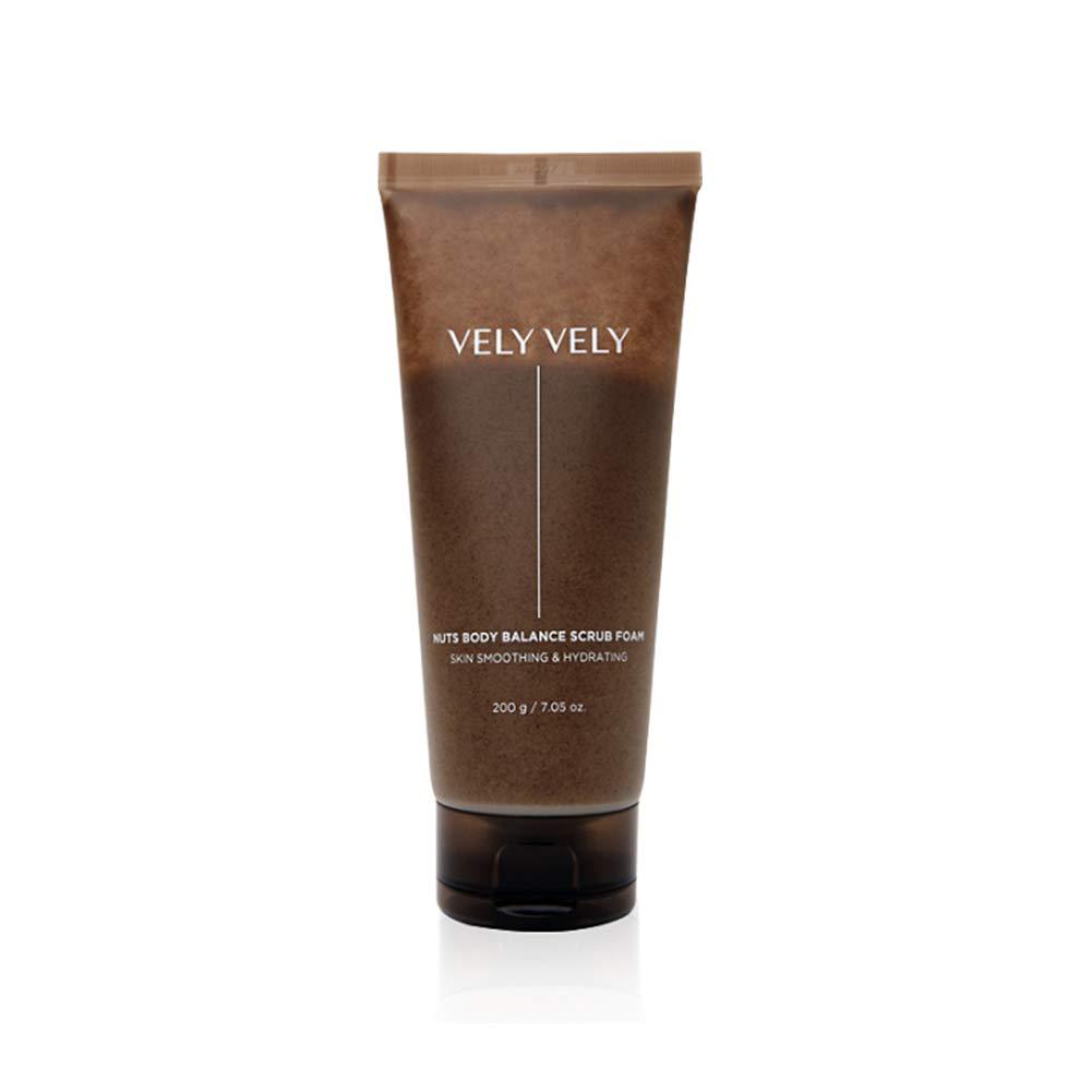 VELY VELY Nuts Body Balance Scrub Foam Long Lasting Hydration 93% Natural Ingredients 100% California Walnut Powder with Gentle Exfoliation for Dry and Dull Skin with Intensive Hydration Replenishment Nourishment Refreshing Citrus Magnolia Scent 200g - BeesActive Australia