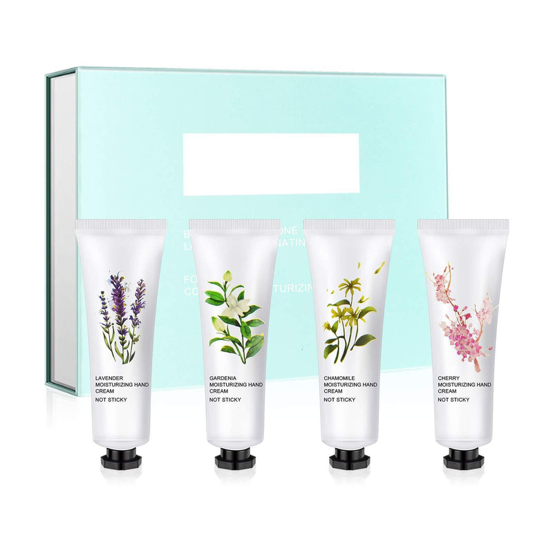 FREEORR 4pcs Flower Fragrance Hand Cream Gift Set，Hand Lotion Enriched with Floral Extact Moisturizing and Repairing for Dry Cracked Hands, Rough Hands Travel size, Best Gift for Women-30ml - BeesActive Australia