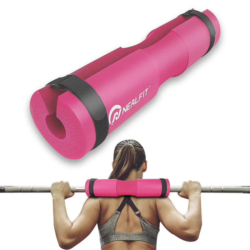 NEALFIT Barbell Pad Squat Pad for Squats—Squat Bar Pad—Great for Weightlifting,Lunges and Hip Thrusts—Foam Sponge Pad—Fit Standard and Olympic Bars Perfectly Pink - BeesActive Australia