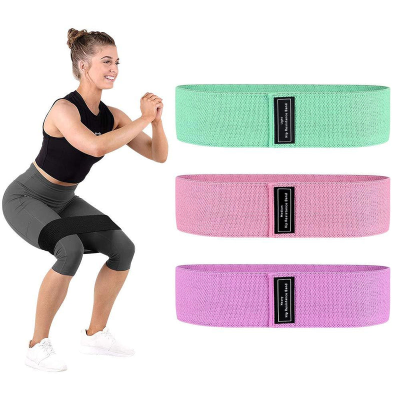 Sindax Booty Bands Resistance Bands for Legs and Butt Exercise Bands with Portable Bag 3 Levels Workout Bands Women Sports Fitness Band Strength Training Glute, Squat, Lunges, Butt Exercise Green,Pink,Purple - BeesActive Australia