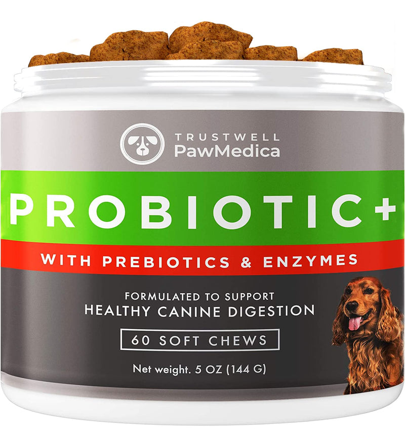 PawMedica Dog Probiotics and Digestive Enzymes, Probiotics for Dogs Made in USA, Pet Probiotic Chews for Dogs, Prebiotics & Probiotic Dog Digestive Support, Probiotic Treats 60 Dog Probiotic Chews - BeesActive Australia