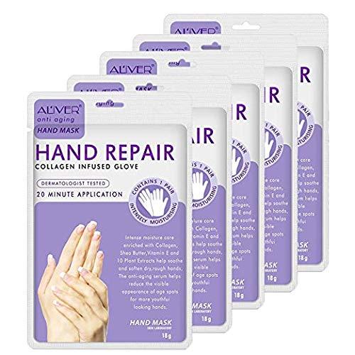 Hand Mask Moisturizing Gloves 5 Pack, Hand Mask Spa Gloves Moisture Enhancing Gloves for Dry Hands,Repair Rough Damage Skin for Women & Men - BeesActive Australia