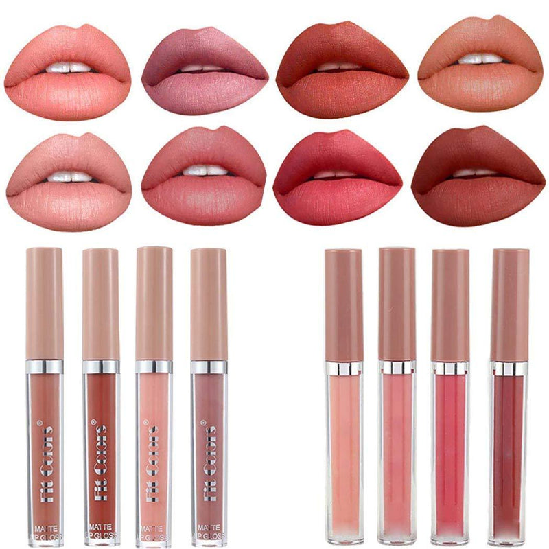 Edanta Matte Lipstick Set 4 PCS High Pigment Lipsticks Long Lasting Lip Gloss Cosmesis Waterproof Lip Makeup for Women and Girls (H- Nude A) H- Nude A - BeesActive Australia