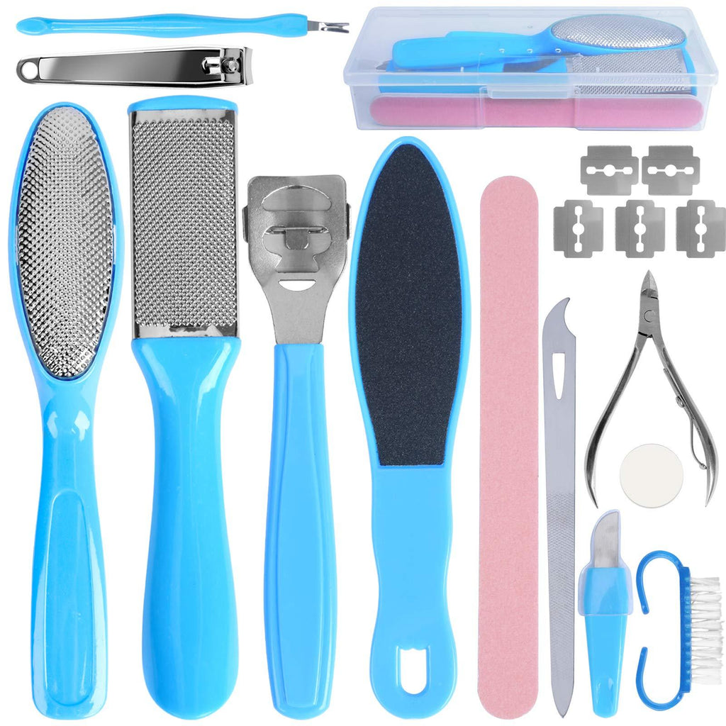 Foot File Callus Remover, Foot Rasp, Pedicure Tools Kit 12 in 1, Foot Scrubber for Dead Skin and Nail Toenail Clipper Nail Tools Foot Care Kit for Men Women Home Salon Foot Spa - BeesActive Australia