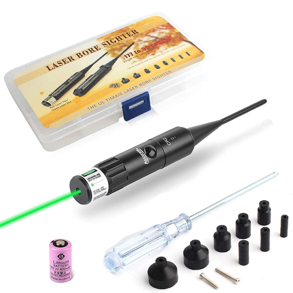 AIRKOUL Green Laser Bore Sight Kit High Accuracy Laser Boresighter for .177 to .50 Caliber Rifle Scope Handgun Shotgun Laser Bore Sighter for Hunting - BeesActive Australia