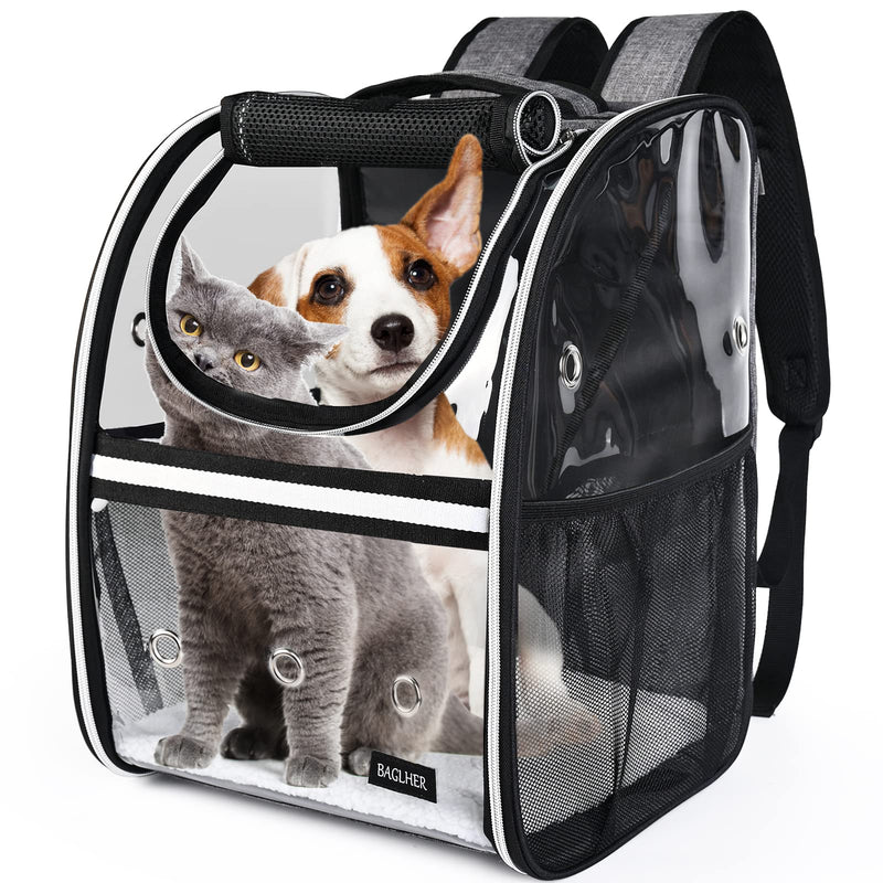 BAGLHER Pet Carrier Backpack,Ventilated Design,Pet Travel Backpack with Comfortable Shoulder Straps,Thicker Bottom Support,Two-Way Entrance Pet Carrier Backpack. Grey - BeesActive Australia