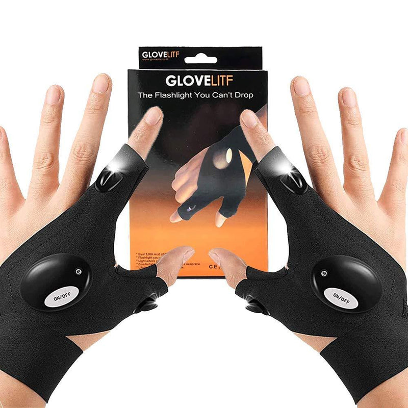 LED Flashlight Gloves Work Gloves with Lights, Birthday Gifts for men dad boyfriend, Light Flashlight Gloves for Handyman, Mechanics, Electrician, Fishing, Night Running, Camping, Outdoor Activities - BeesActive Australia