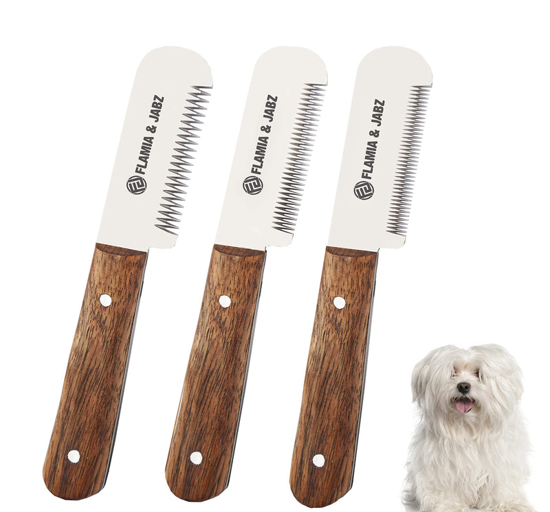 FLAMIA & JABZ Professional Stripping Knife, 3 inch Stainless Steel Blade with Wooden Handle - Right Handed Tool 3 Piece Pack Natural wood - BeesActive Australia