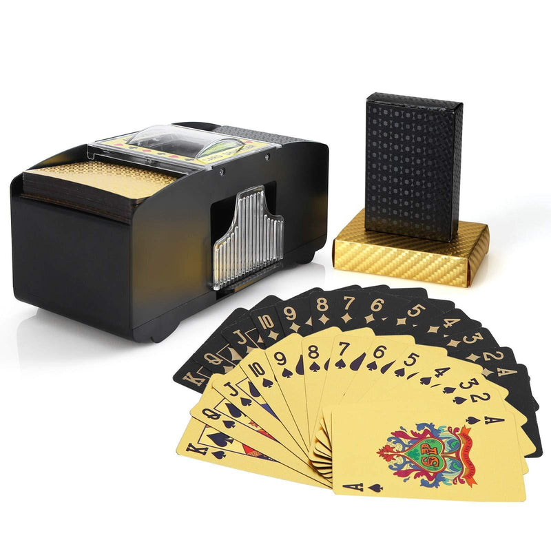 GIFZES Playing Card Shuffler, Automatic Poker Card Shuffler, with 2 Decks Waterproof Poker Cards, Automatic Battery Operated 2 Deck Playing Cards Shuffling for Home Party Club Bridge Game BCD - BeesActive Australia