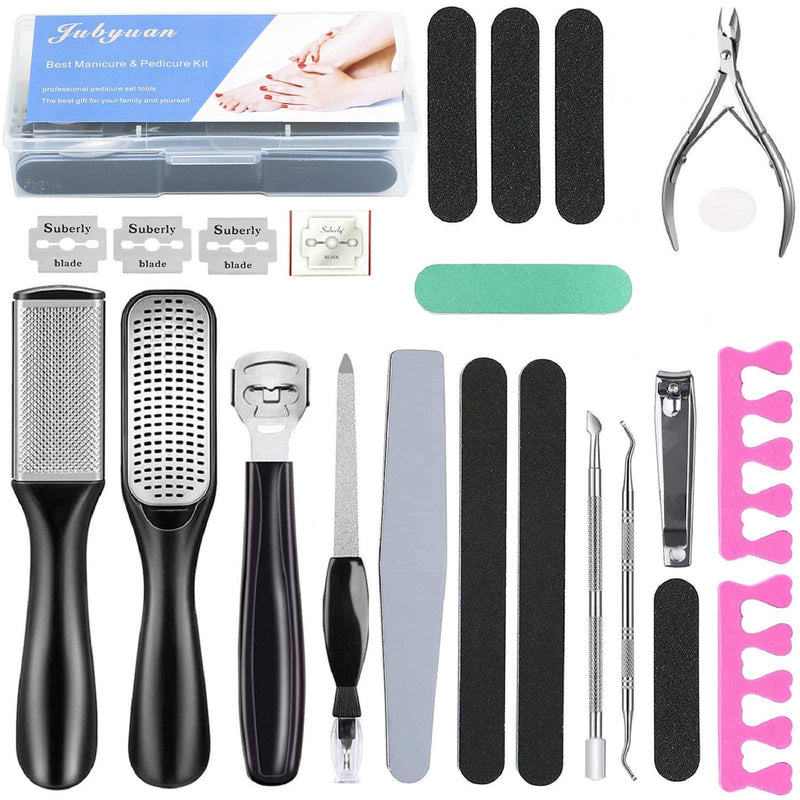 Pedicure Kit 20 in 1 Professional Pedicure Tools Set Foot Care Kit Stainless Steel Foot Rasp Foot Dead Skin Remover Christmas Gifts for Dad Birthday Gifts Mother's Day Gifts for Dad - BeesActive Australia
