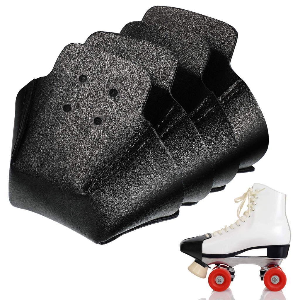 4 Pieces Toe Cap Guards Protectors Black Toe Caps Artificial Leather Roller Skate Cap Protectors for Quad Roller Skate - BeesActive Australia