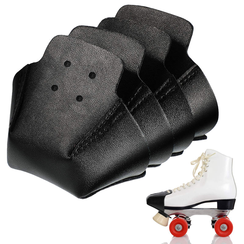 4 Pieces Toe Cap Guards Protectors Black Toe Caps Artificial Leather Roller Skate Cap Protectors for Quad Roller Skate - BeesActive Australia