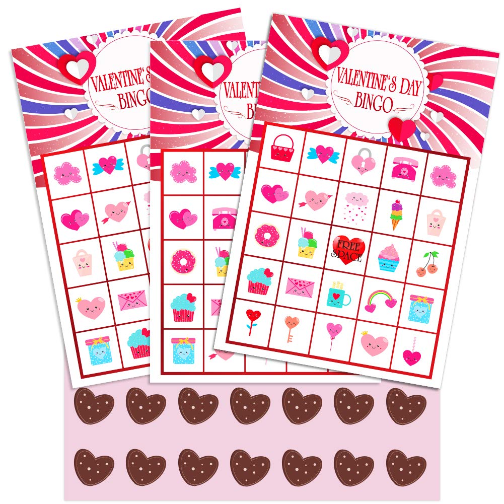 Hohomark Valentines Day Bingo Game for Kids,26 Players Valentine Party Game Cards,Bingo Game Cards for Valentine Crafts Party Favor School Classroom Activities - BeesActive Australia