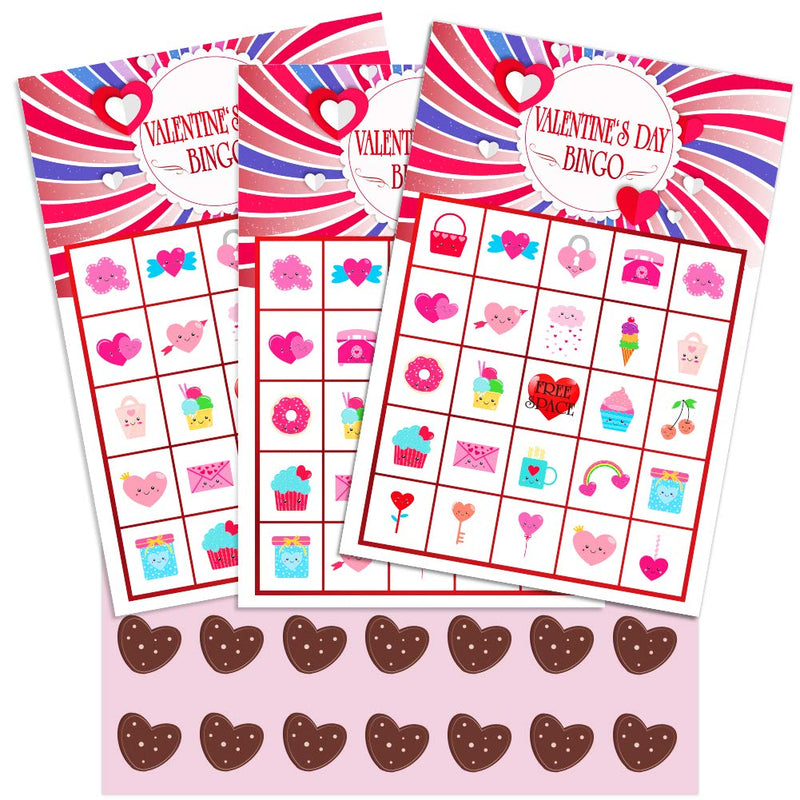Hohomark Valentines Day Bingo Game for Kids,26 Players Valentine Party Game Cards,Bingo Game Cards for Valentine Crafts Party Favor School Classroom Activities - BeesActive Australia