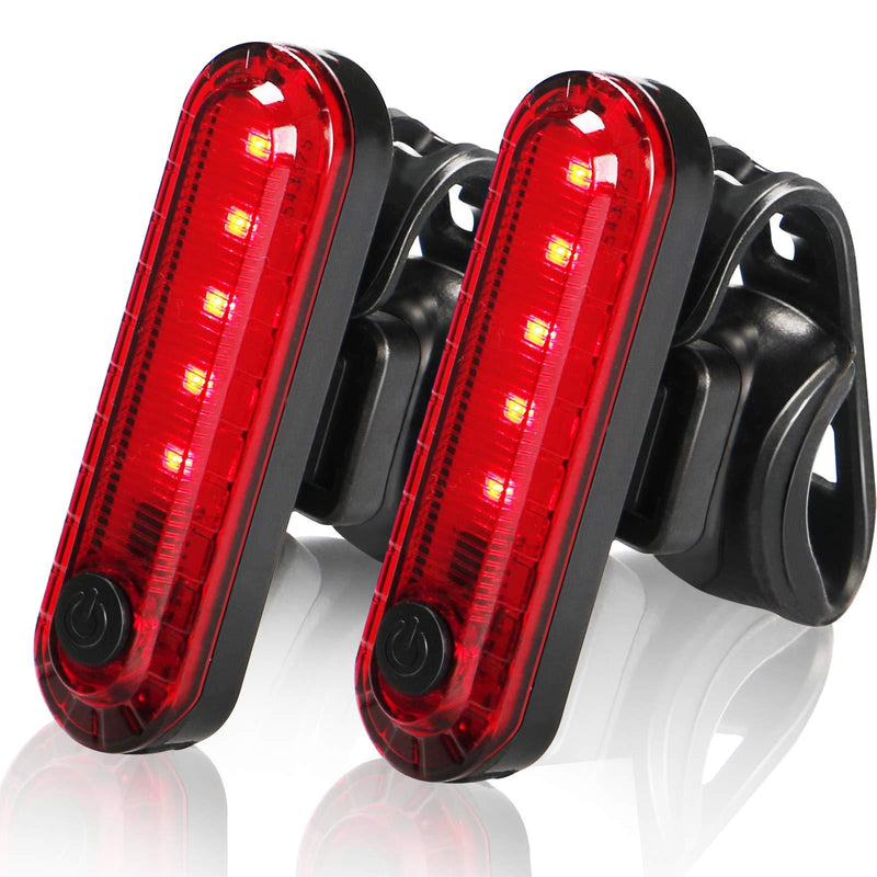 LED Rear Bike Lights, USB Rechargeable Bike Tail Lights(2 Pack), Ultra Bright, Cycling Safety, 330mah Better Battery Life, Easy to Install, 4 Light Mode Options, Accessories Fits on Any Road Bikes - BeesActive Australia