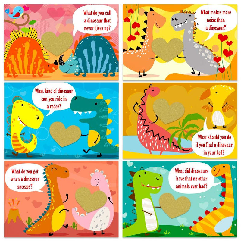 Hohomark Valentines Day Cards for Kids,36PCS Funny Scratch off Joke Cards with Stickers Valentines Exchange Cards for Kids School Classroom Girls Boys to Write - To - From - BeesActive Australia