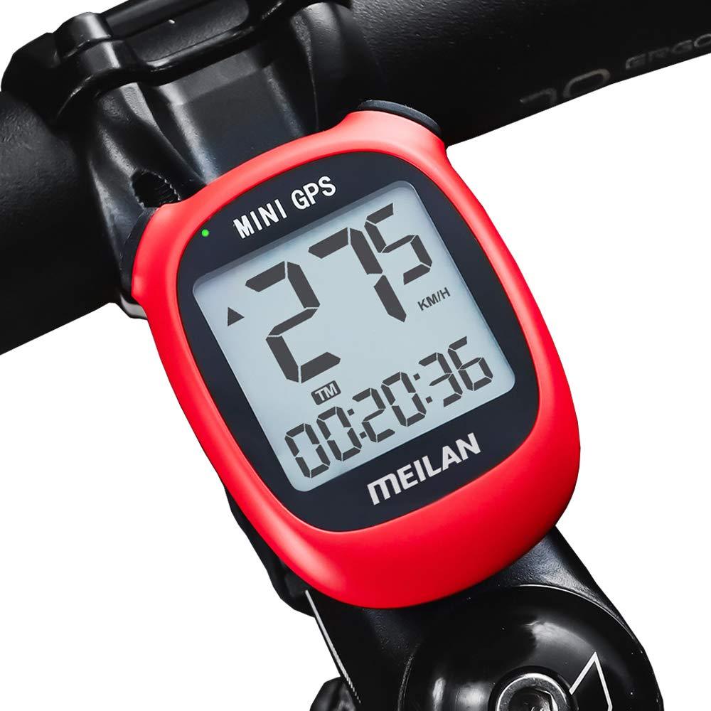 MEILAN M3 Mini GPS Bike Computer Wireless Cycling Computer Bicycle Speedometer and Odometer Waterproof Cycle Computer Bicycle Computer Red - BeesActive Australia