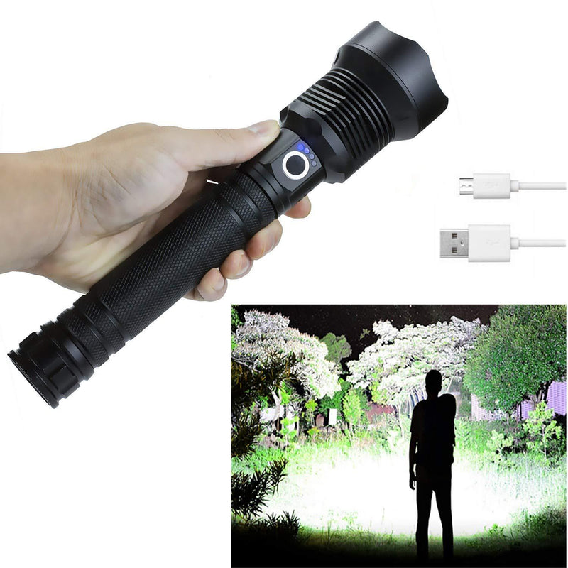 Rechargeable Flashlights High Lumens, 90000 Lumens Super Bright Led Flashlight with Batteries Included, Zoomable, 3 Modes, Waterproof Tactical Flashlight for Camping, Emergencies - BeesActive Australia