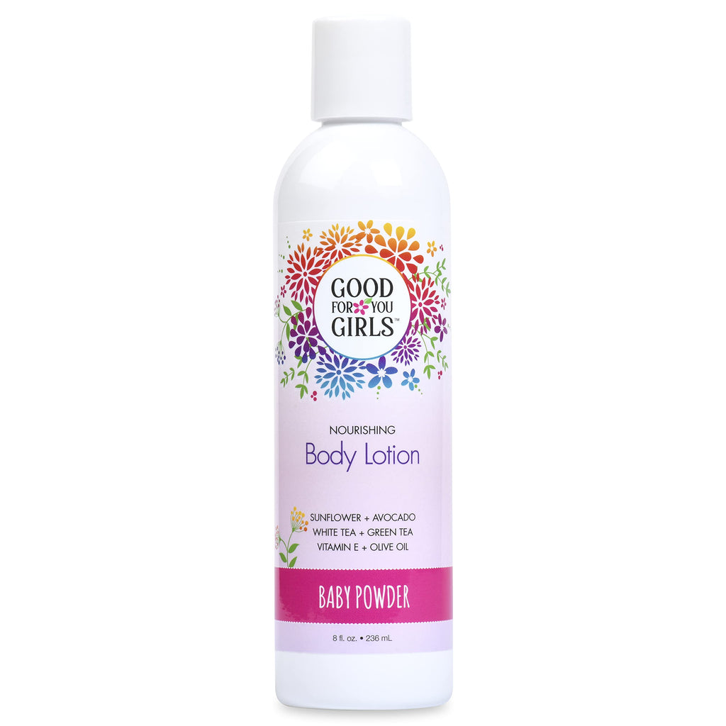 Good For You Girls Natural Body Lotion with Aloe, Avocado and Jojoba Oils. SLS, Vegan and Paraben Free (Baby Powder) Baby Powder - BeesActive Australia