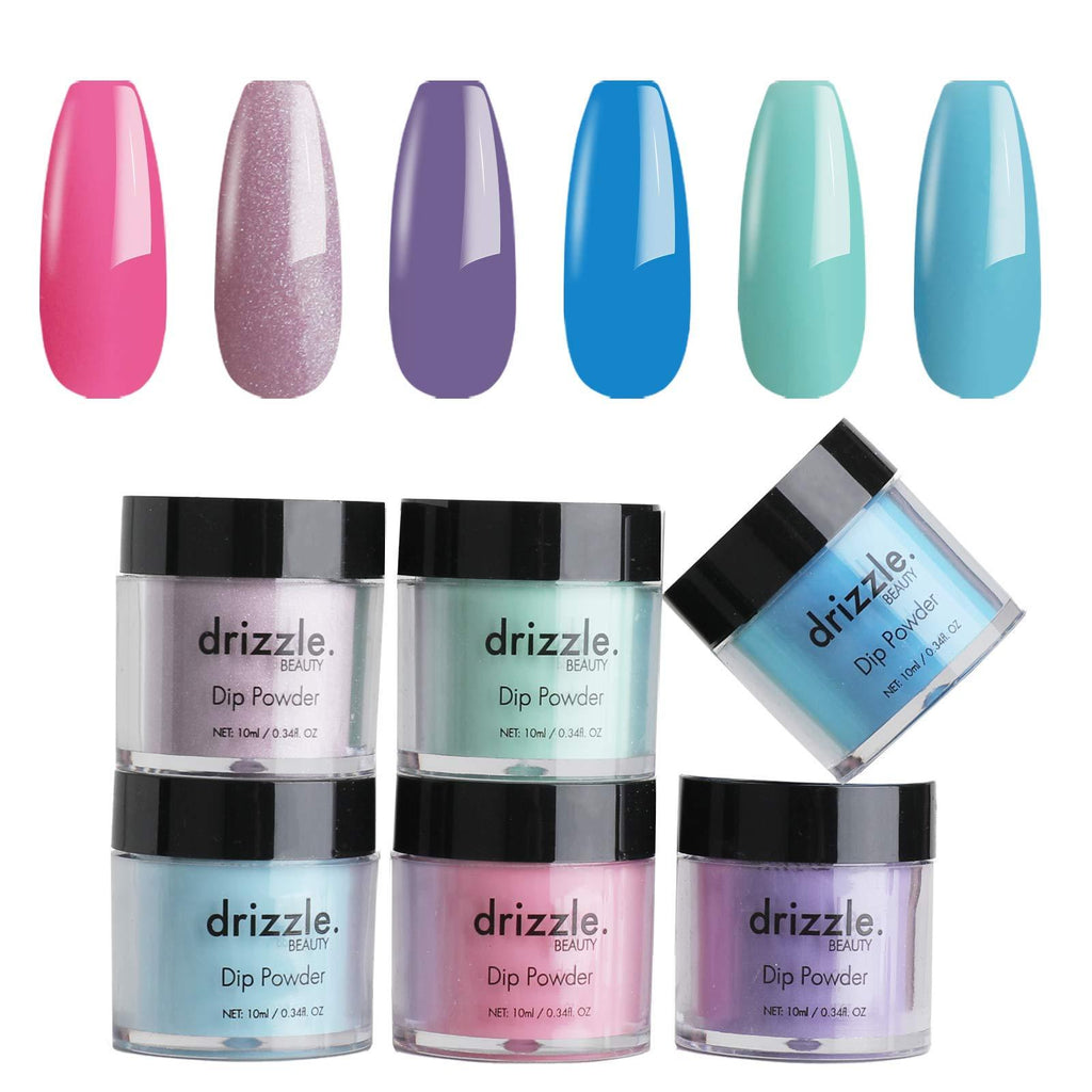 Drizzle Dipping Powder Set 6 Colors Dip Powder Nail Dip Set Dipping System for French, No LED Nail Lamp Needed Manicure Nail Art DIY Home Gifts for Women Fairy Flair - BeesActive Australia