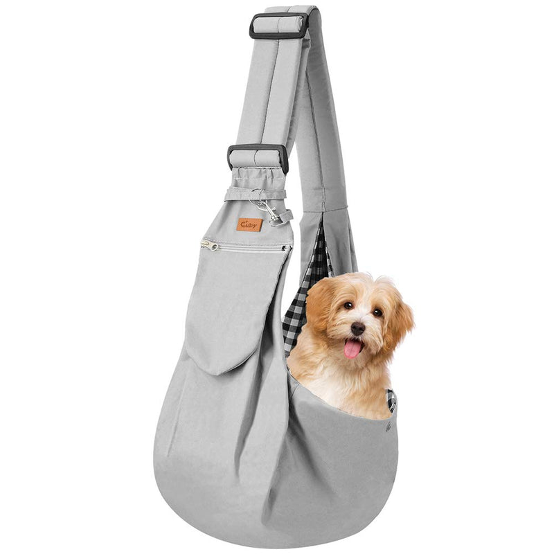 Cuby Dog and Cat Sling Carrier – Hands Free Reversible Pet Papoose Bag - Soft Pouch and Tote Design – Adjustable – Suitable for Puppy, Small Dogs, and Cats for Outdoor Travel Noble grey - BeesActive Australia