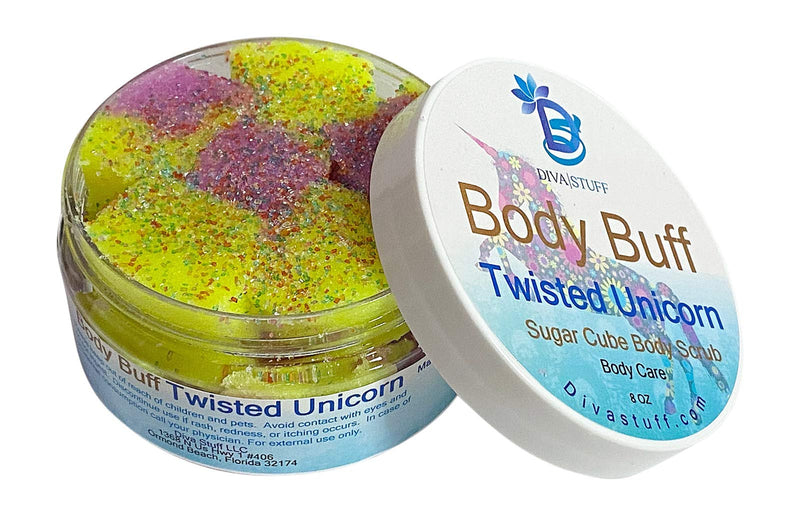 Twisted Unicorn Scented Sugar Cube Body Scrub/Wash, Made in The USA, Exfoliates Dead Skin And Hydrated, By Diva Stuff - BeesActive Australia