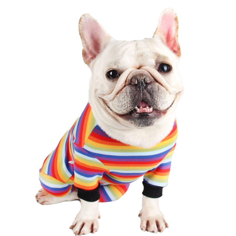 Pawcomon Recovery Suit for Dog After Surgery,Male Female Pet Onesie Clothes Dog Abdominal Wounds Bandages E-Collar& Cone Alternative,Prevent Licking Surgical Snuggly Suit X-Small Rainbow - BeesActive Australia