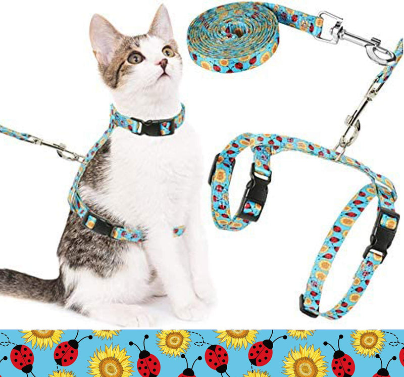 Cat Harness and Leash Set for Walking, Blue Adjustable Kitty Harness - BeesActive Australia