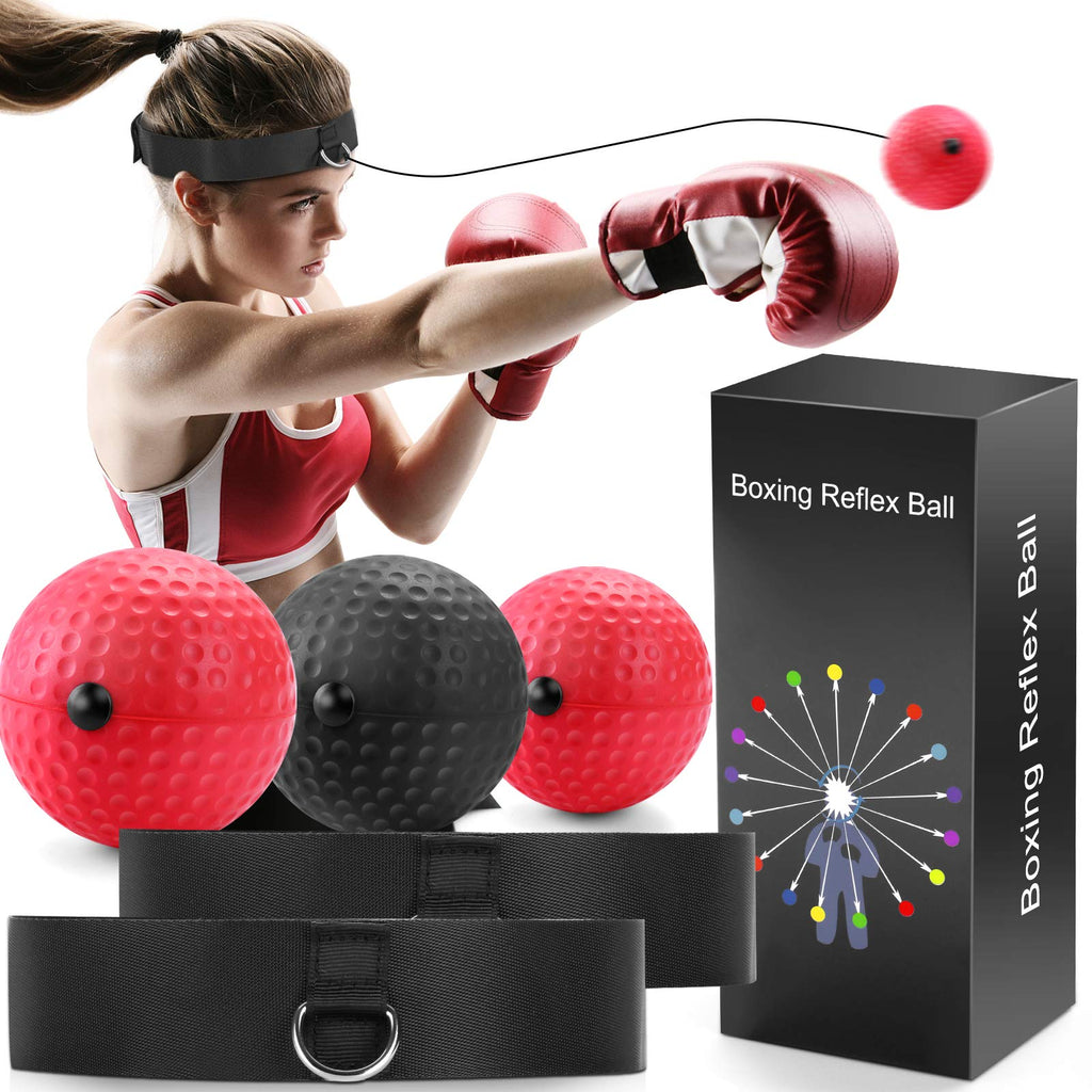 SullWaker Boxing Ball Reflex Training Set, with 2 Adjustable Headband, Suitable for Boxing/Fighting/Sparring Training, Improve Hand-Eye Reaction Speed PU - BeesActive Australia