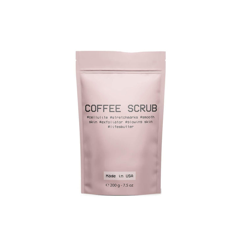 Life's Butter Exfoliating Natural Arabica Coffee Scrub effective against Cellulite, Stretch Marks, Scars, and Acne. Best skin exfoliation product with Organic Shea Butter and Organic Sweet Almond Oil - BeesActive Australia