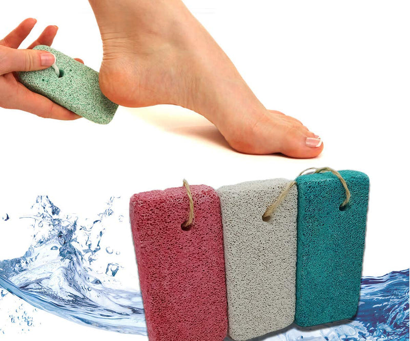 3 PCS Foot Pumice Stone Scrubber for Hard Skin - Heavy Callused Feet - Small Callus Remover/Foot Scrubber Stone for Men/Women by - 2 in 1 Pumice Stone for Feet - Heels - Hands and Body - BeesActive Australia