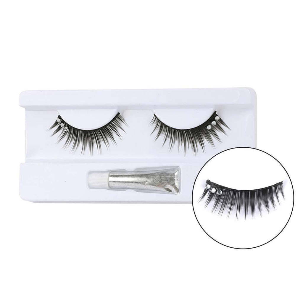 3D Dramatic Eyelashes for Stage Makeup, Handmade Multilayered False Eyelashes with Free Glue, Decorated with Handmade Crystals,Black, 1 Pair, Easy to Use - BeesActive Australia
