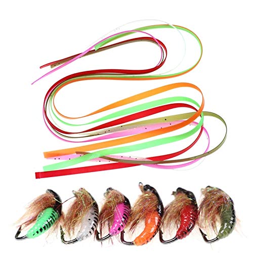 Greatfishing 30pcs Mix 6 Color 3mmX30cm Caddis Fly Pupa Nymph Worm Body Wrap Skin Caddis Larvae/Czech Nymph Scud Lure Fly Tying Material - BeesActive Australia