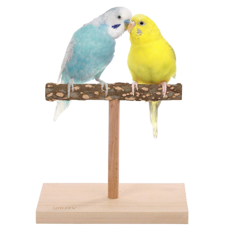 QBLEEV Bird Tabletop Training Stand Perch，Portable Parrot Tee Play Stands, Natural Wood Bird Cage Toys Gym Playground for Small Medium Parakeets Cocktails Conures Lovebirds Finch Large - BeesActive Australia