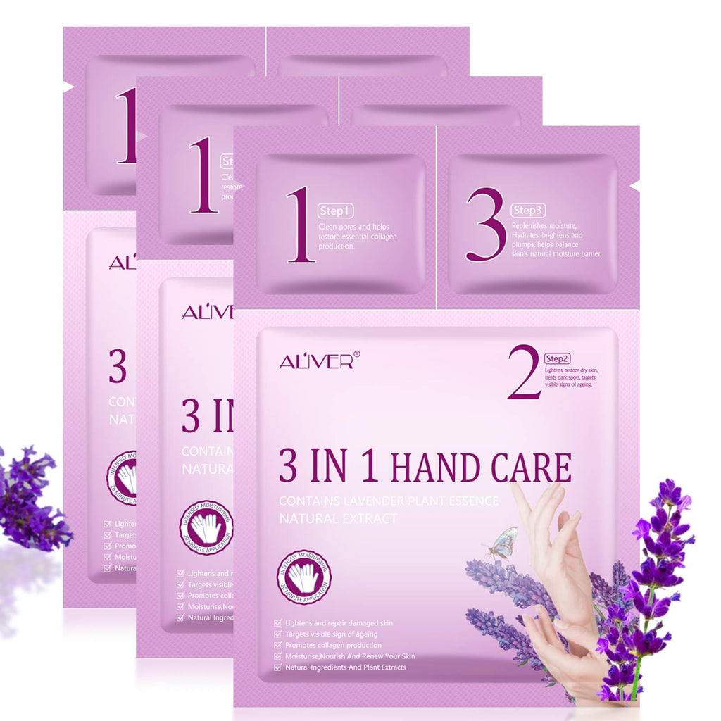 Hand Mask Treatment Kit,with Moisturising Gloves,Clean Pores Gel,Hand Cream,Infused Collagen,Serum,Vitamins,Natural Plant Extracts, Moisturizing and Anti-aging,for Dry Hands Rough Damage Skin - BeesActive Australia