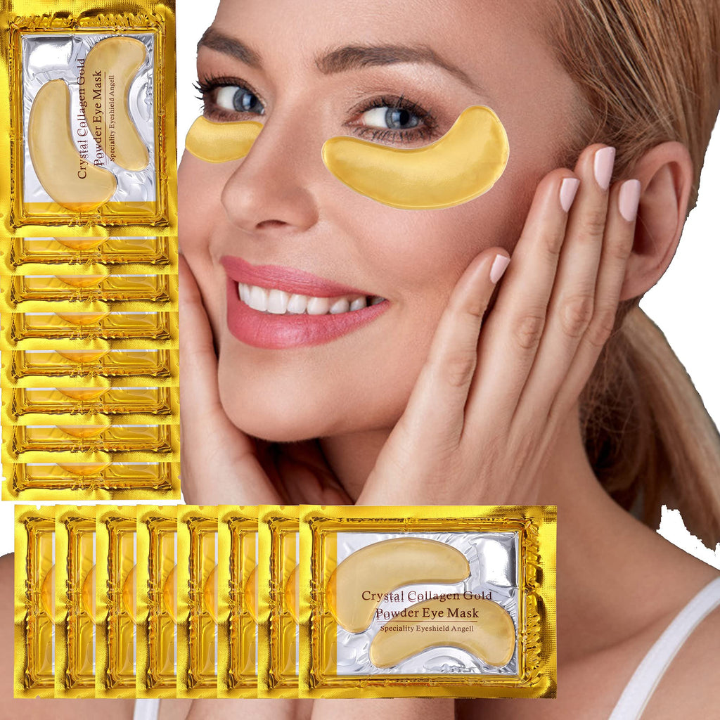 FANICEA 30 Pairs 24K Gold Collagen Under Eye Masks Crystal Eye Patches Gel Moisturizing Anti Aging Hydrating Reducing Puffiness Dark Circles and Wrinkles Eye Pads for Women and Men - BeesActive Australia