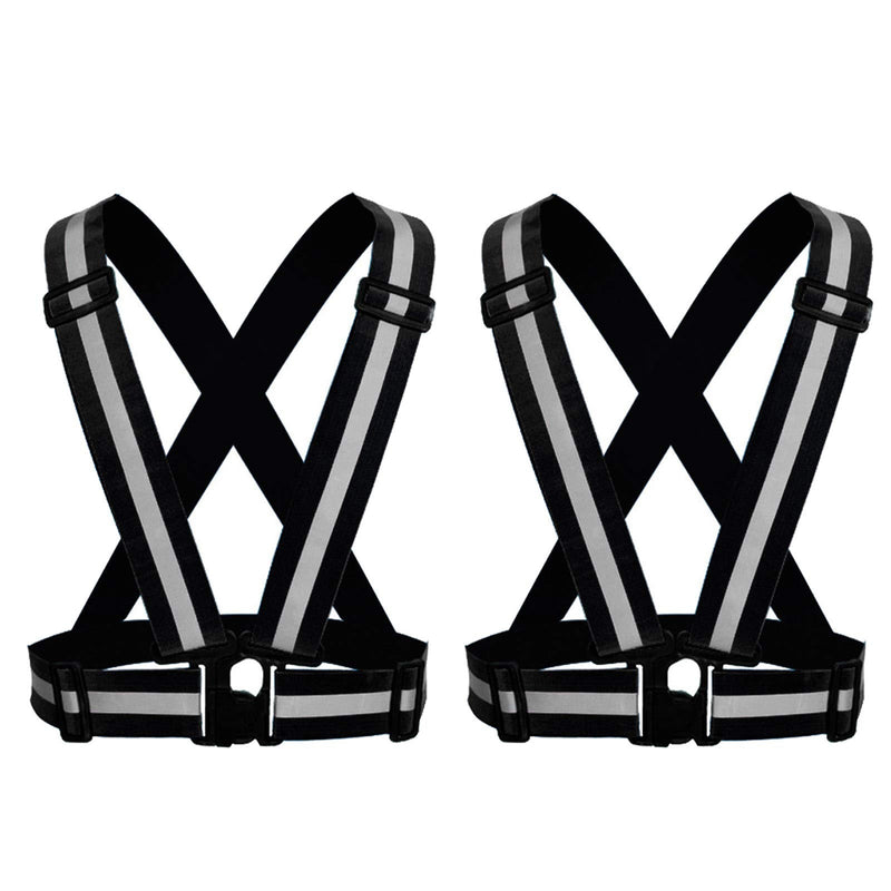ONESWI Reflective Vest Running Gear Ultralight Runner Safety Vest, High Visibility Adjustable Reflective Safety Vest for Night Cycling,Hiking, Jogging,Dog Walking (2Pcs Black) … - BeesActive Australia